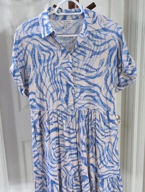 Tribal Blue & White Summer Dress